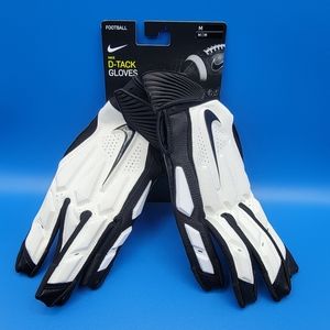 Nike D-Tack Football Gloves Men’s Size Medium Black White Gel Padding Grip Palms